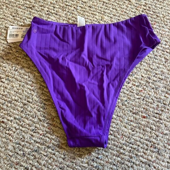 NWT Lululemon Ribbed High-Waist Skimpy-Fit Swim Bottom Atomic Purple- Size 8 - Picture 9 of 10